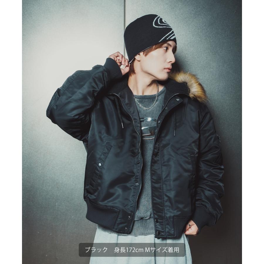ブルゾン メンズ ポリナイロン N-2B パデッドジャケット フライトジャケット ミリタリー アメカジ カジュアル ワーク 韓国ファッション ストリート スケーター | improves | 04