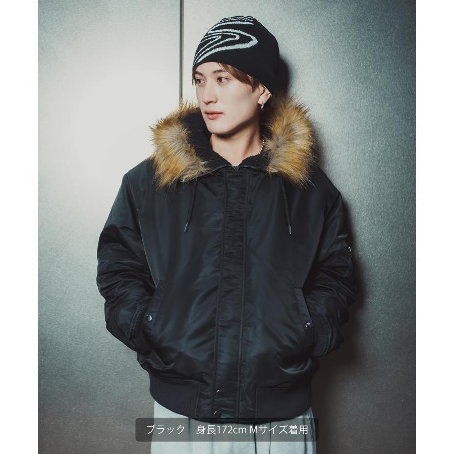 ブルゾン メンズ ポリナイロン N-2B パデッドジャケット フライトジャケット ミリタリー アメカジ カジュアル ワーク 韓国ファッション ストリート スケーター | improves | 06