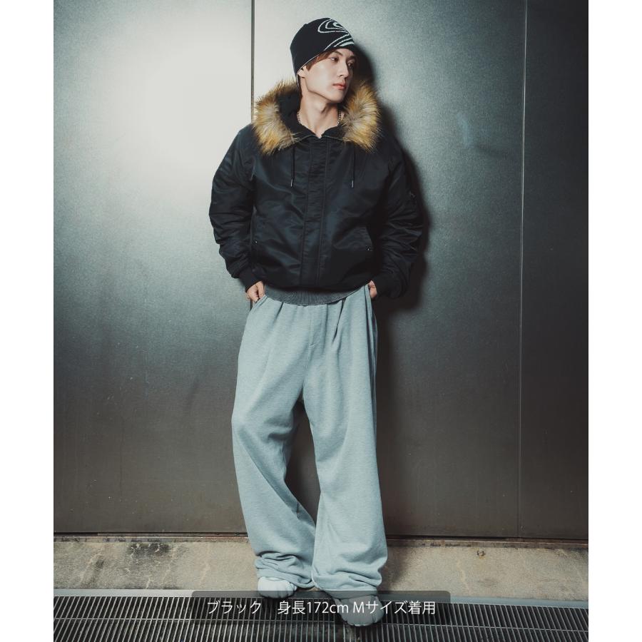 ブルゾン メンズ ポリナイロン N-2B パデッドジャケット フライトジャケット ミリタリー アメカジ カジュアル ワーク 韓国ファッション ストリート スケーター | improves | 08