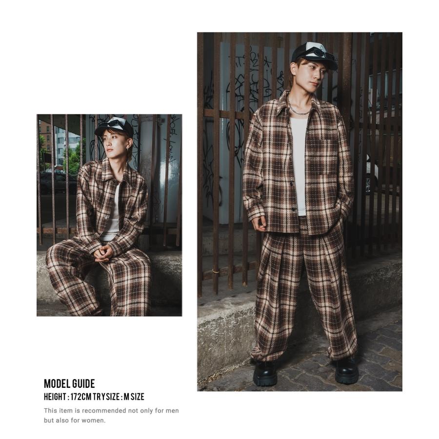 カバーオール メンズ チェック柄  大きめ アメカジ カジュアル スケーター ストリート Y2K 90s 古着MIX 韓国ファッション | improves | 17
