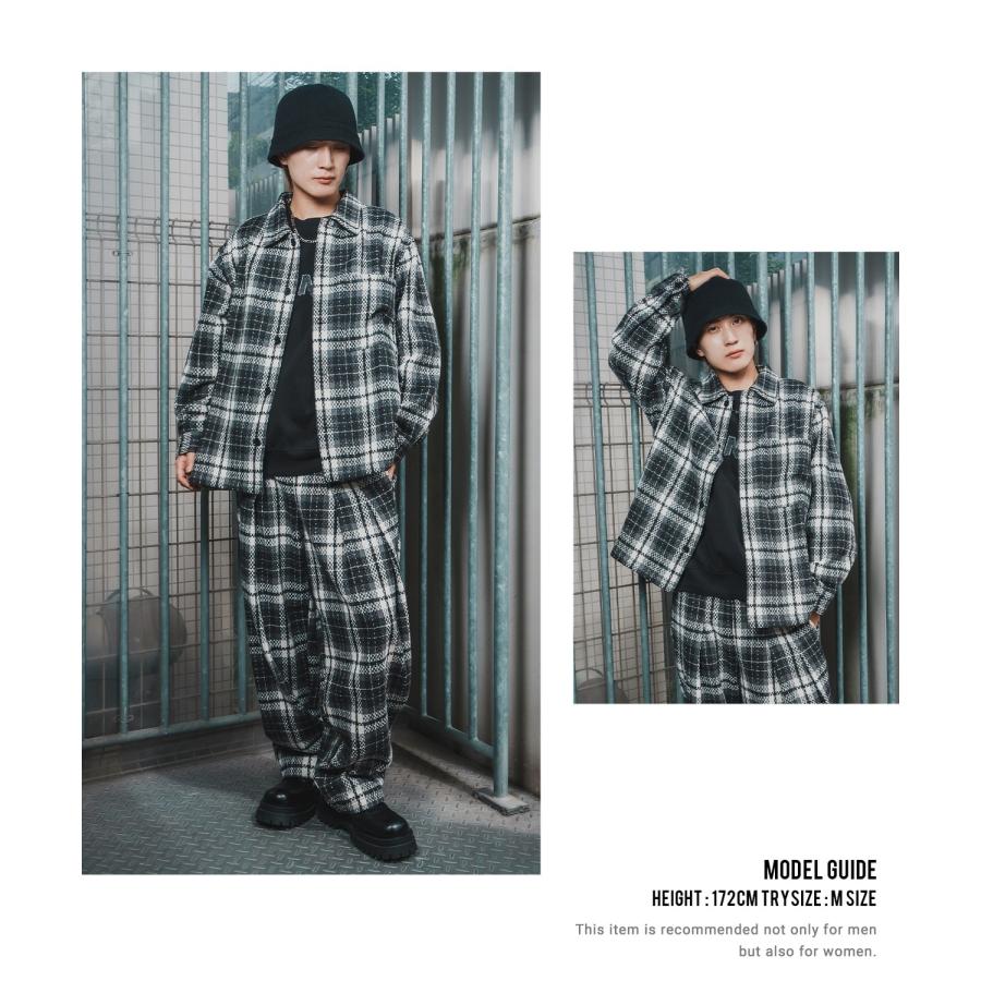 カバーオール メンズ チェック柄  大きめ アメカジ カジュアル スケーター ストリート Y2K 90s 古着MIX 韓国ファッション | improves | 08