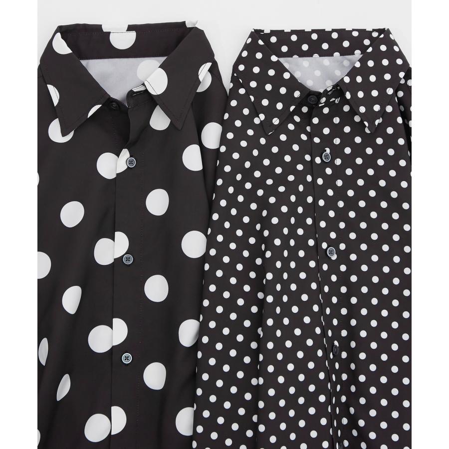 長袖レギュラーシャツ メンズ  ドット イージーケア ビッグサイズ オーバーサイズ 大きめ ゆったり モード きれいめ カジュアル ストリート 韓国ファッション | improves | 14