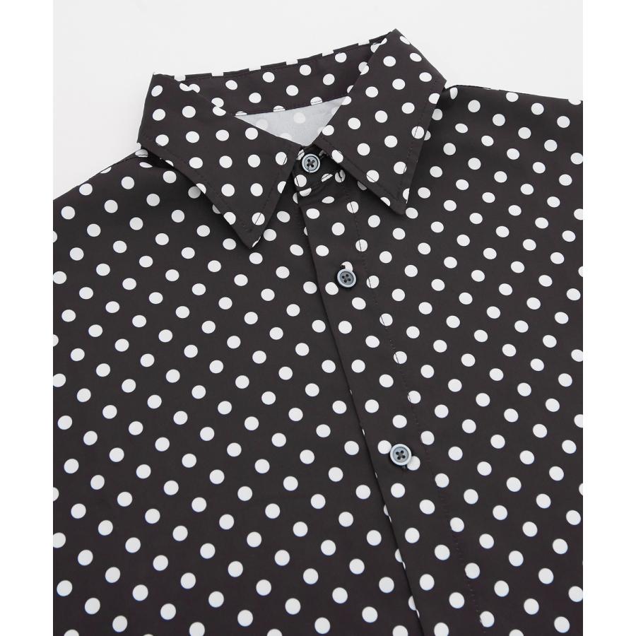 長袖レギュラーシャツ メンズ  ドット イージーケア ビッグサイズ オーバーサイズ 大きめ ゆったり モード きれいめ カジュアル ストリート 韓国ファッション | improves | 15