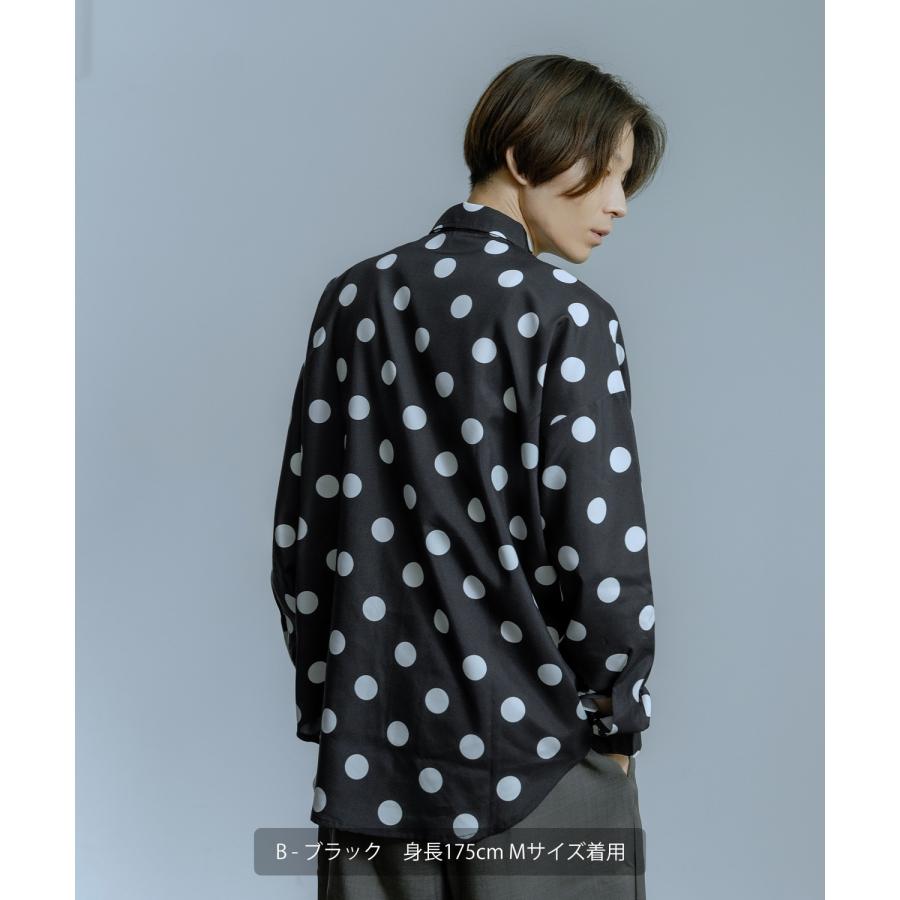 長袖レギュラーシャツ メンズ  ドット イージーケア ビッグサイズ オーバーサイズ 大きめ ゆったり モード きれいめ カジュアル ストリート 韓国ファッション | improves | 11