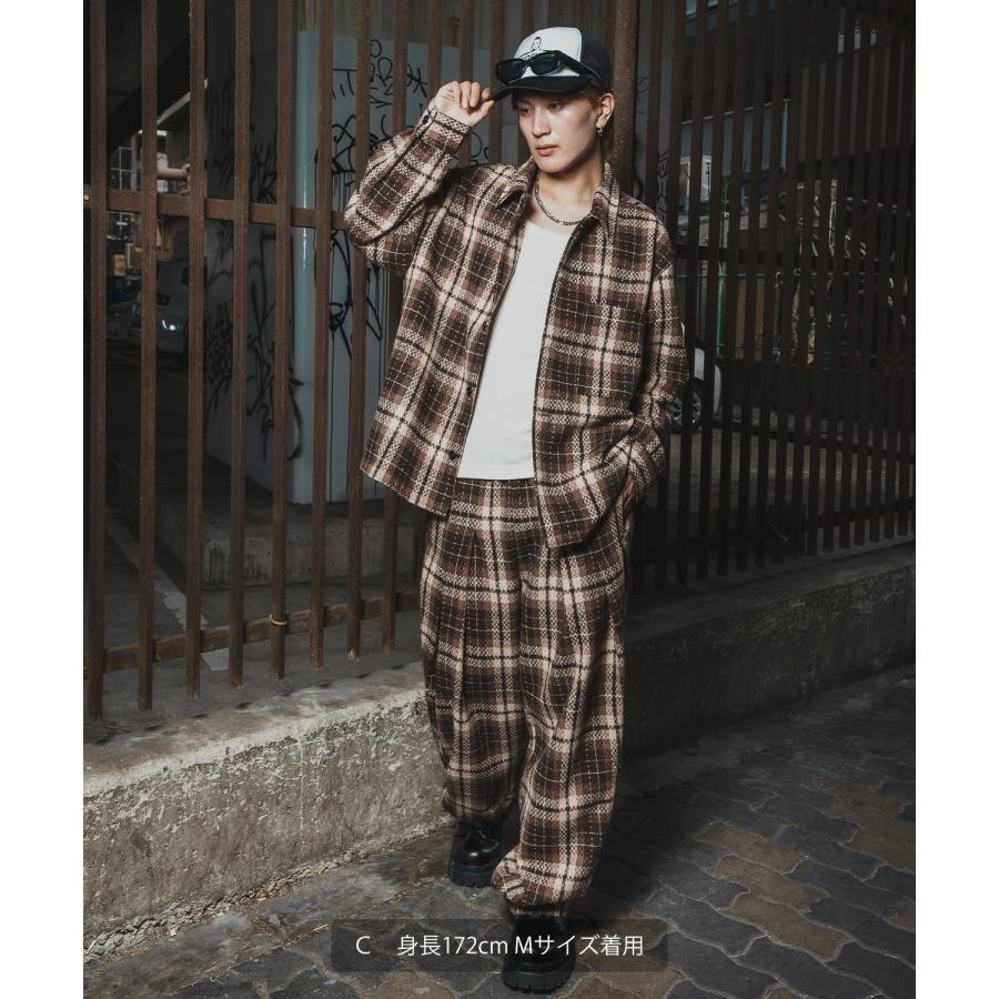 ワイドパンツ メンズ チェック柄  大きめ アメカジ カジュアル スケーター ストリート Y2K 90s 古着MIX 韓国ファッション | improves | 14