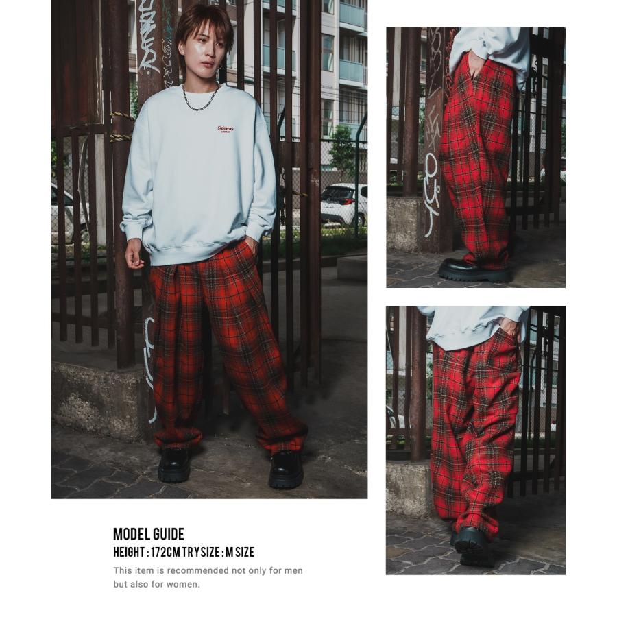 ワイドパンツ メンズ チェック柄  大きめ アメカジ カジュアル スケーター ストリート Y2K 90s 古着MIX 韓国ファッション | improves | 09
