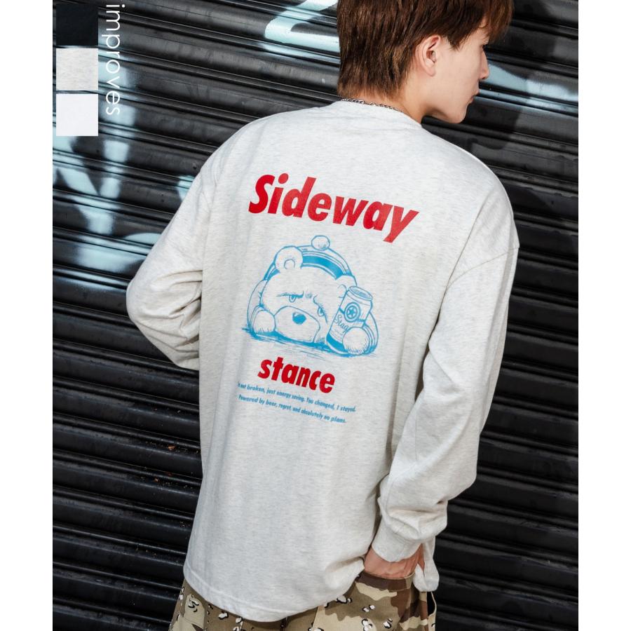 長袖Tシャツ メンズ SIDEWAY STANCE サイドウェイスタンス ロンT カットソー ダウナーベア アメカジ カジュアル Y2K ストリート 90s レトロ 韓国 | improves