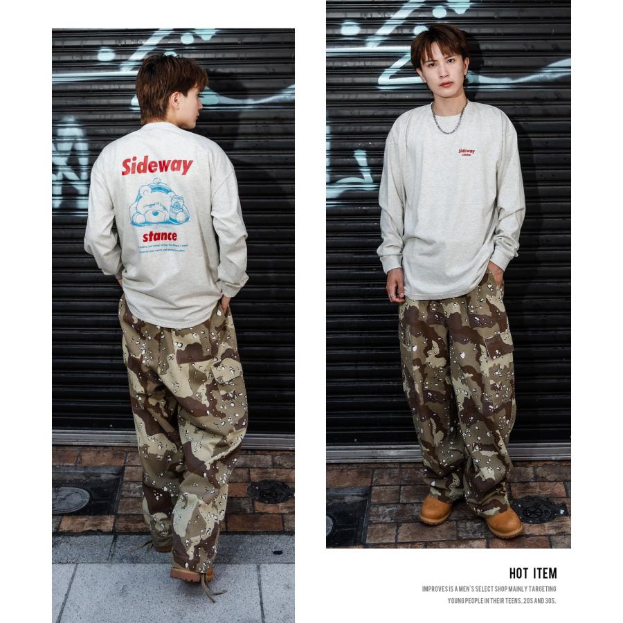 長袖Tシャツ メンズ SIDEWAY STANCE サイドウェイスタンス ロンT カットソー ダウナーベア アメカジ カジュアル Y2K ストリート 90s レトロ 韓国 | improves | 18