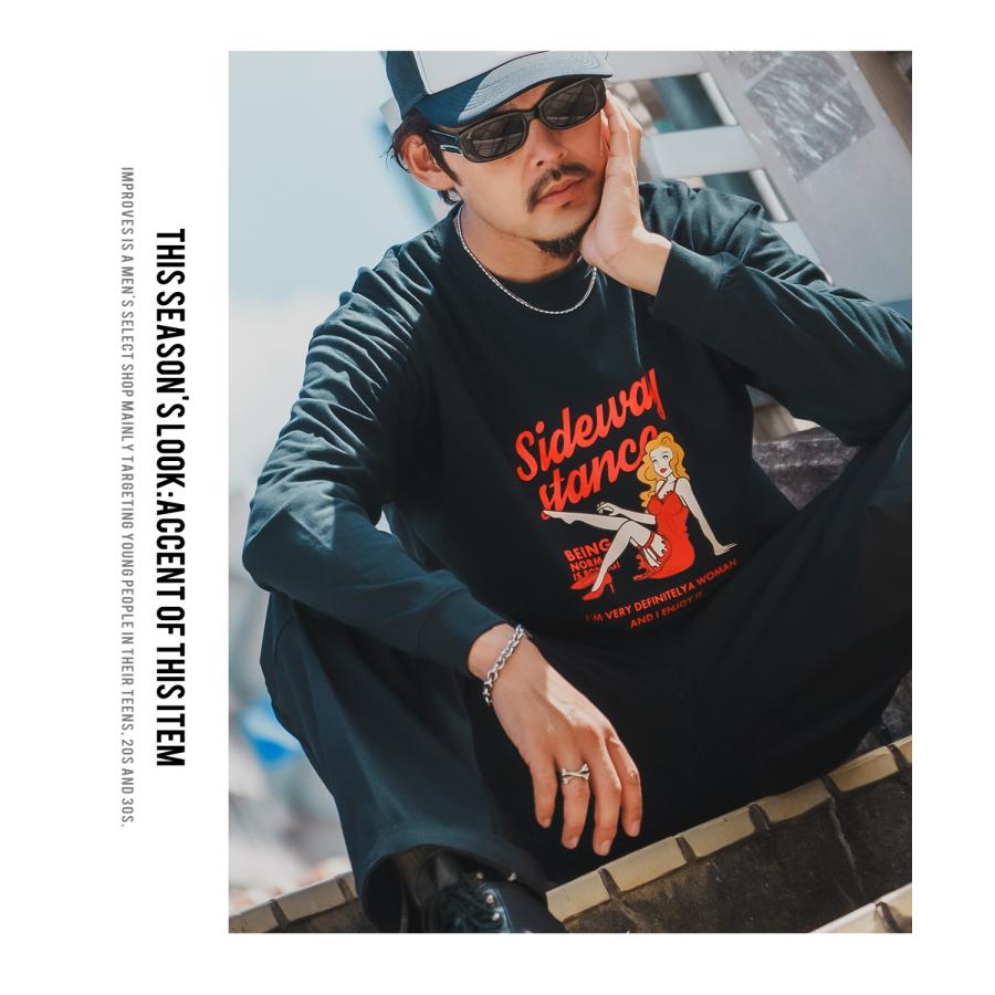 長袖Tシャツ メンズ SIDEWAY STANCE サイドウェイスタンス ロンT カットソー レトロウーマン アメカジ カジュアル Y2K ストリート 90s レトロ 韓国ファッション | improves | 15