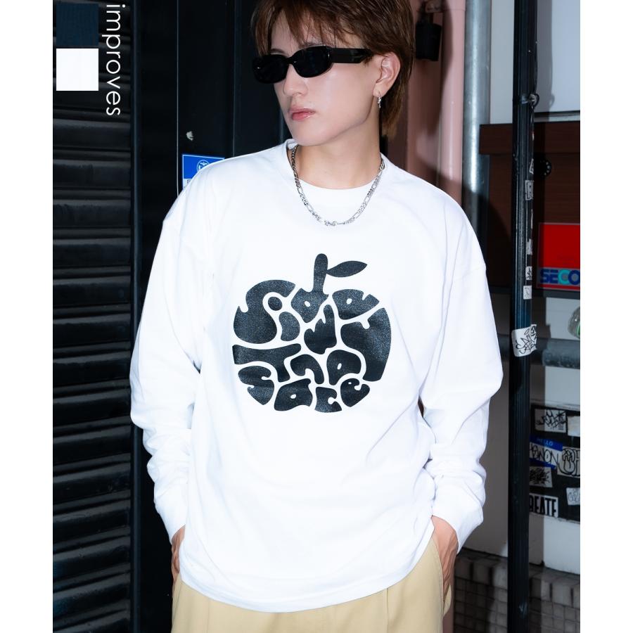 長袖Tシャツ メンズ SIDEWAY STANCE サイドウェイスタンス ロンT カットソー タイポアップル アメカジ カジュアル Y2K ストリート 90s レトロ 韓国ファッション | improves