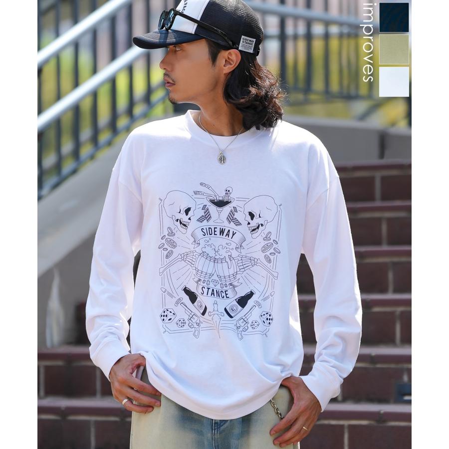 長袖Tシャツ メンズ SIDEWAY STANCE サイドウェイスタンス ロンT カットソー ドランクスカル アメカジ カジュアル Y2K ストリート 90s  韓国ファッション | improves