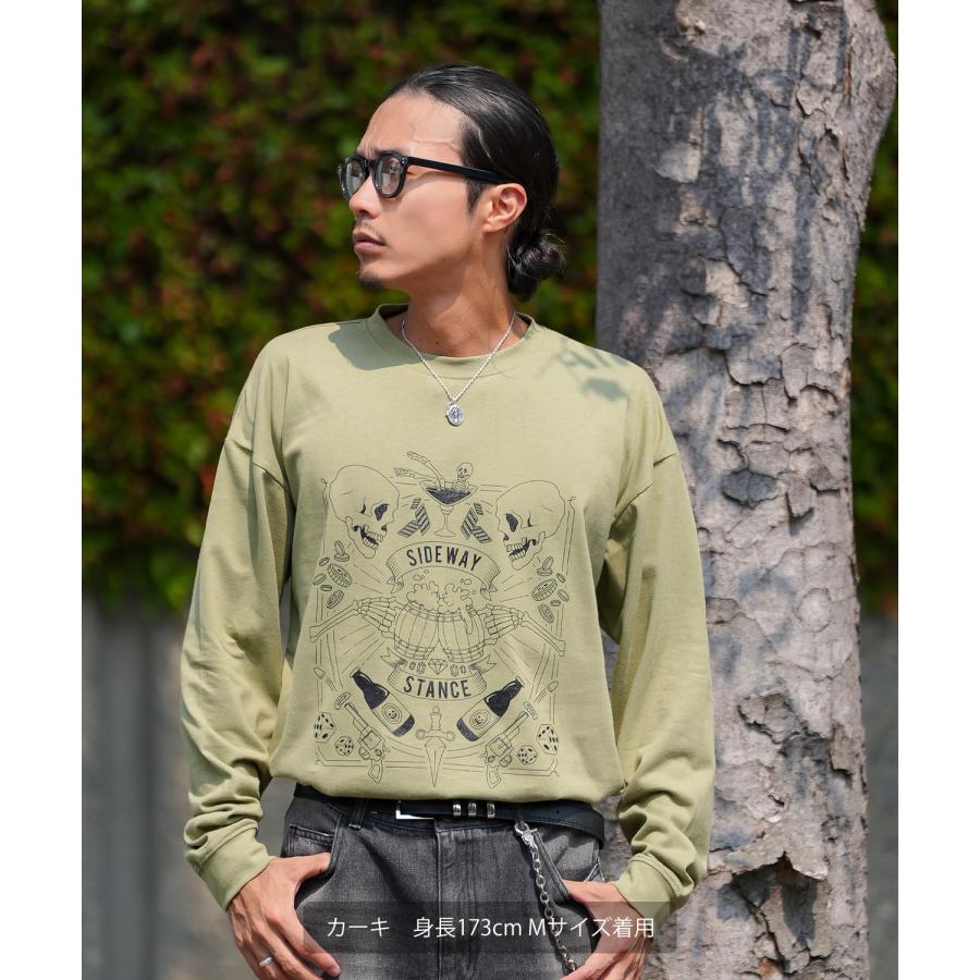 長袖Tシャツ メンズ SIDEWAY STANCE サイドウェイスタンス ロンT カットソー ドランクスカル アメカジ カジュアル Y2K ストリート 90s  韓国ファッション | improves | 15