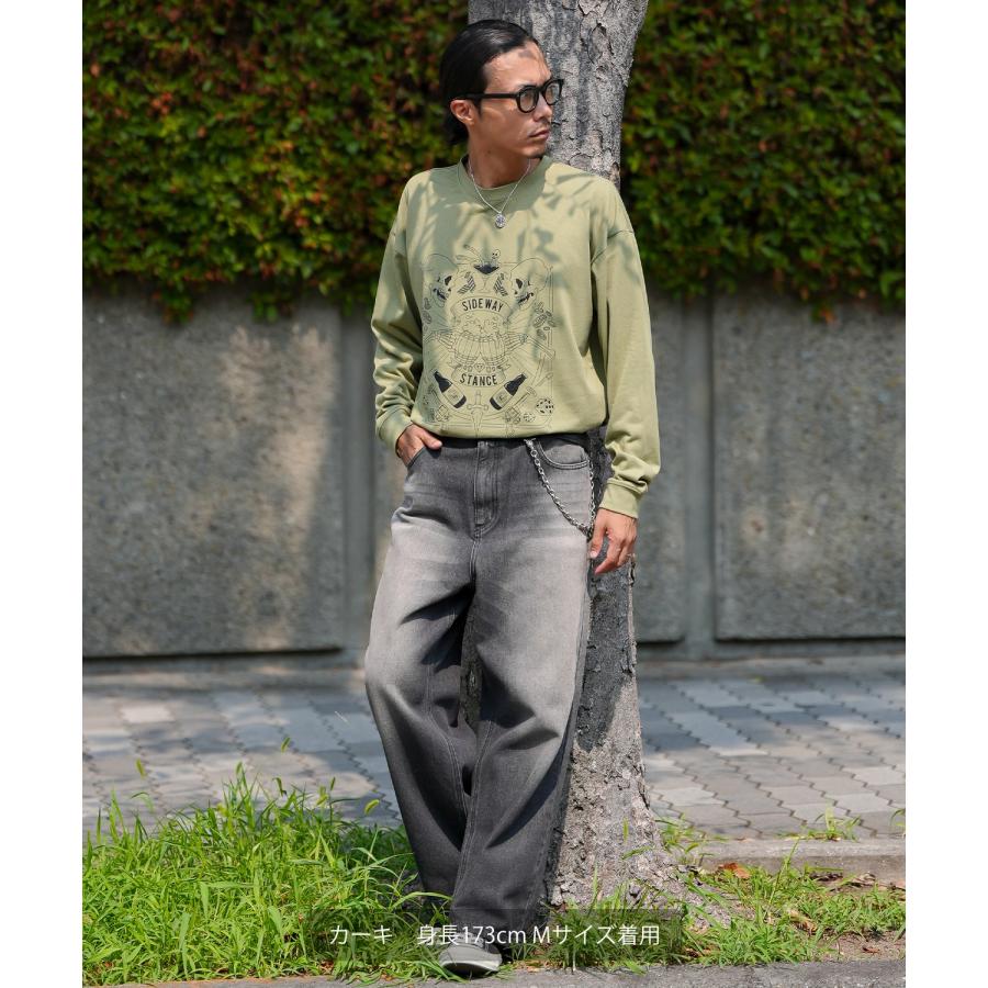 長袖Tシャツ メンズ SIDEWAY STANCE サイドウェイスタンス ロンT カットソー ドランクスカル アメカジ カジュアル Y2K ストリート 90s  韓国ファッション | improves | 17