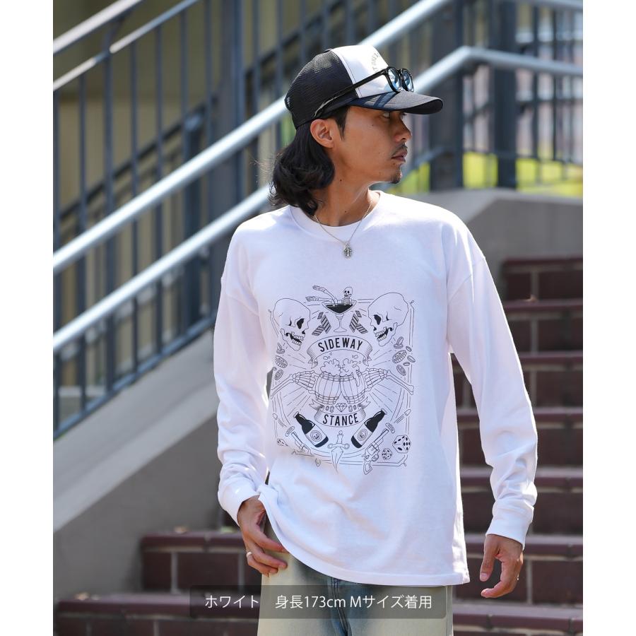 長袖Tシャツ メンズ SIDEWAY STANCE サイドウェイスタンス ロンT カットソー ドランクスカル アメカジ カジュアル Y2K ストリート 90s  韓国ファッション | improves | 04