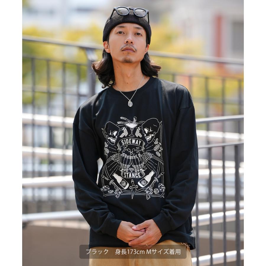 長袖Tシャツ メンズ SIDEWAY STANCE サイドウェイスタンス ロンT カットソー ドランクスカル アメカジ カジュアル Y2K ストリート 90s  韓国ファッション | improves | 09