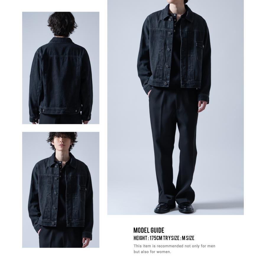 デニムジャケット メンズ ショート丈 1stタイプ ジージャン Gジャン ライトデニム アウター 羽織り カジュアル アメカジ モード ストリート 韓国ファッション | improves | 14