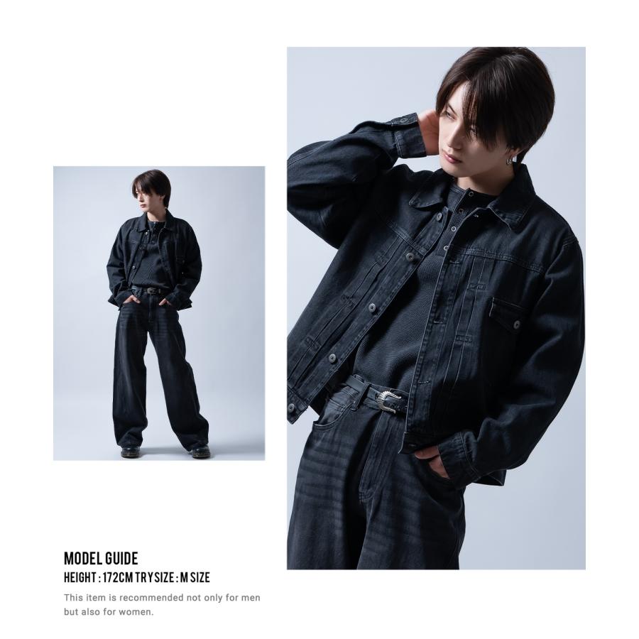 デニムジャケット メンズ ショート丈 1stタイプ ジージャン Gジャン ライトデニム アウター 羽織り カジュアル アメカジ モード ストリート 韓国ファッション | improves | 15
