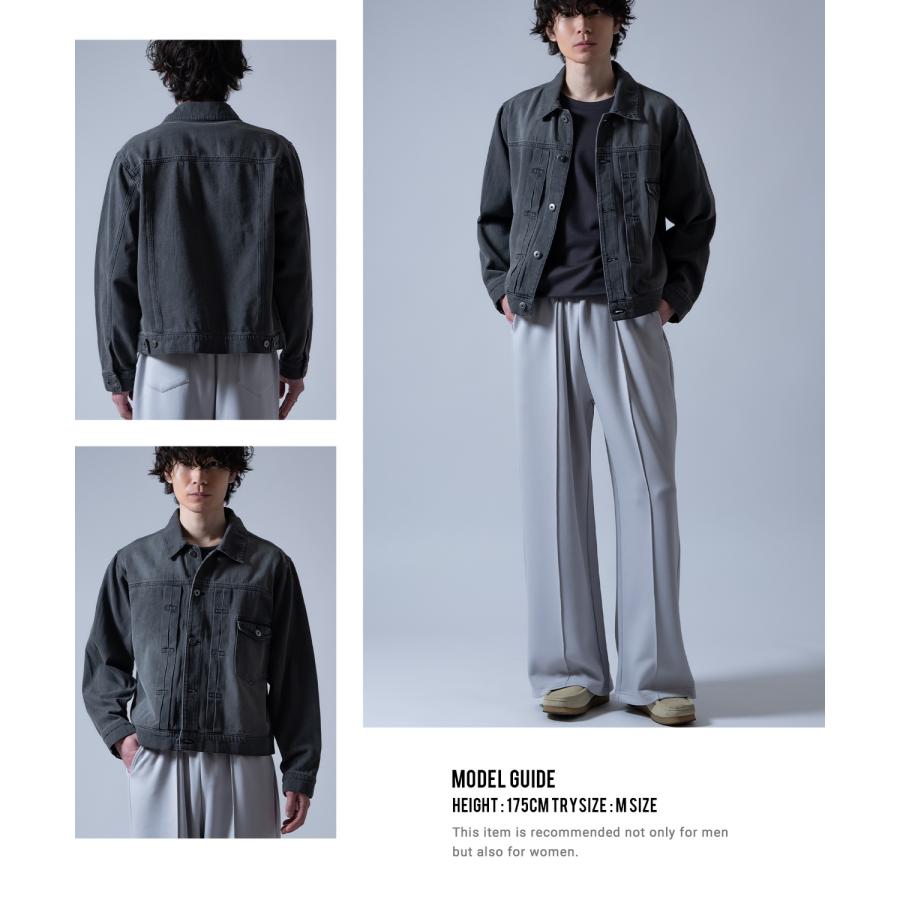 デニムジャケット メンズ ショート丈 1stタイプ ジージャン Gジャン ライトデニム アウター 羽織り カジュアル アメカジ モード ストリート 韓国ファッション | improves | 20