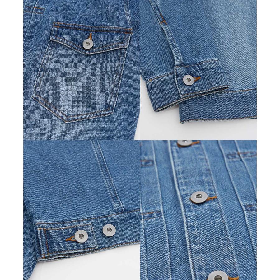 デニムジャケット メンズ ショート丈 1stタイプ ジージャン Gジャン ライトデニム アウター 羽織り カジュアル アメカジ モード ストリート 韓国ファッション | improves | 23