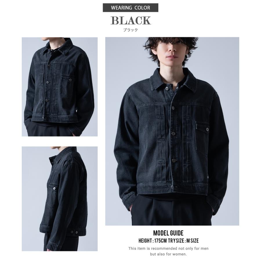 デニムジャケット メンズ ショート丈 1stタイプ ジージャン Gジャン ライトデニム アウター 羽織り カジュアル アメカジ モード ストリート 韓国ファッション | improves | 13