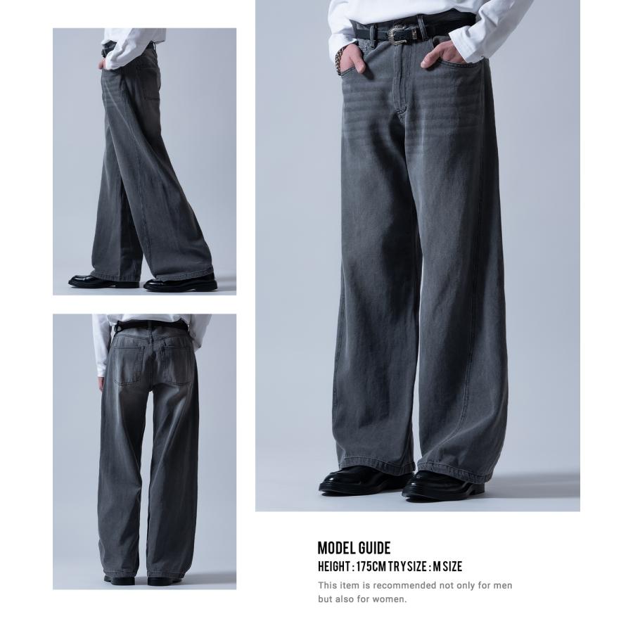 ジーンズ メンズ デニムパンツ ワイドパンツ フレアパンツ ビッグシルエット カジュアル アメカジ ストリート 韓国ファッション | improves | 14