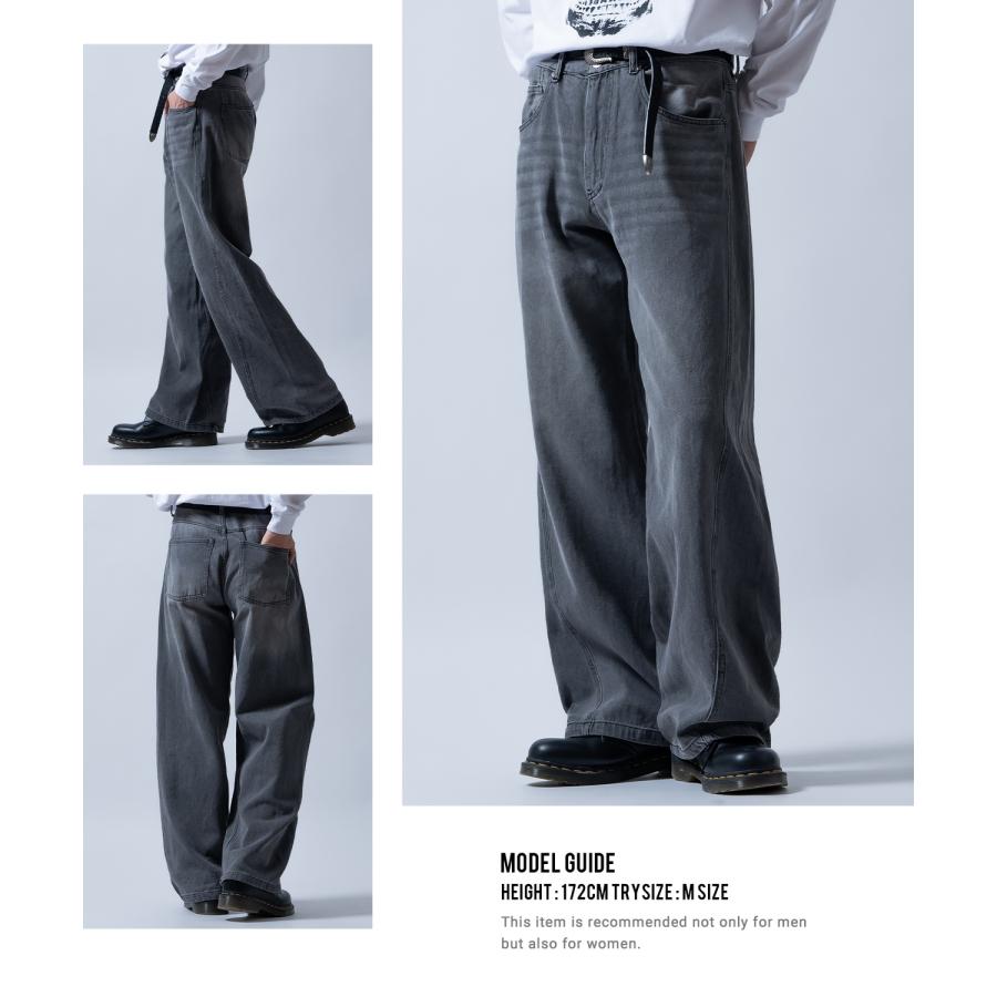 ジーンズ メンズ デニムパンツ ワイドパンツ フレアパンツ ビッグシルエット カジュアル アメカジ ストリート 韓国ファッション | improves | 15