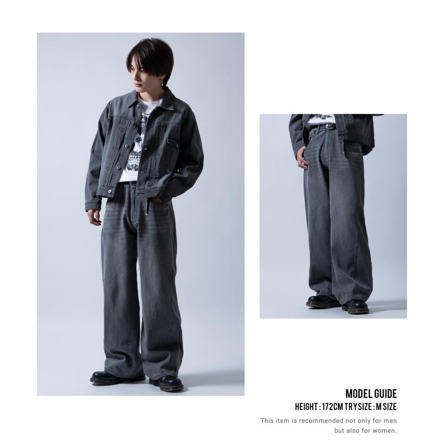 ジーンズ メンズ デニムパンツ ワイドパンツ フレアパンツ ビッグシルエット カジュアル アメカジ ストリート 韓国ファッション | improves | 16