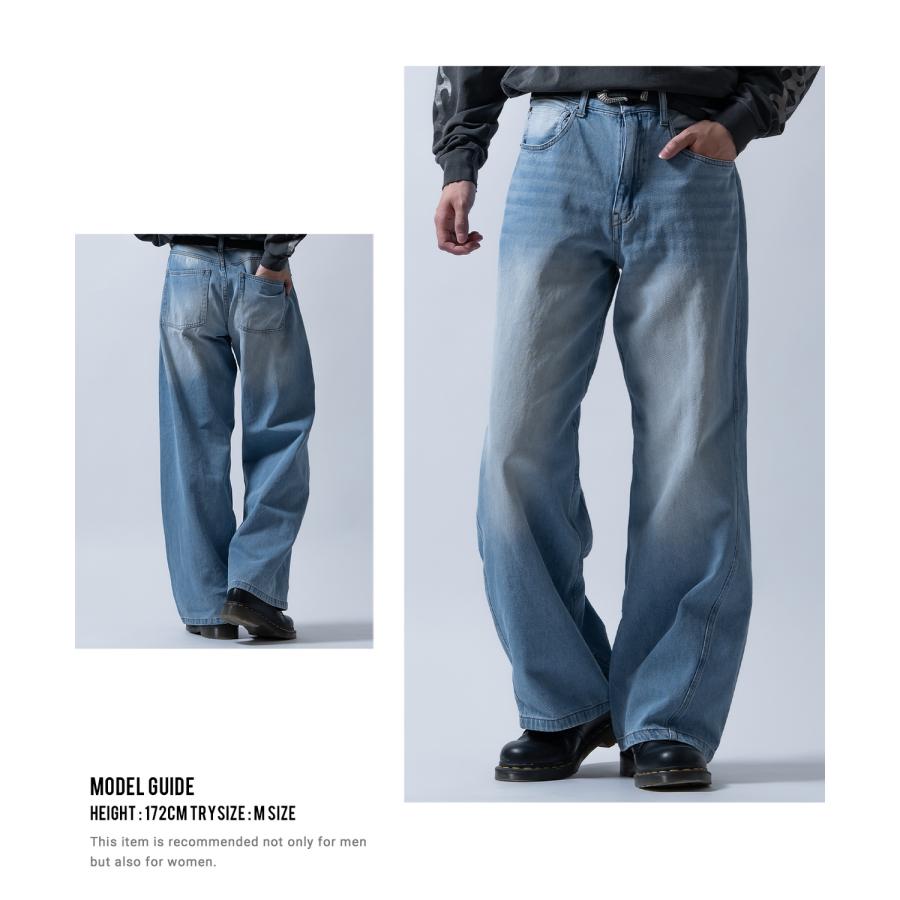 ジーンズ メンズ デニムパンツ ワイドパンツ フレアパンツ ビッグシルエット カジュアル アメカジ ストリート 韓国ファッション | improves | 19