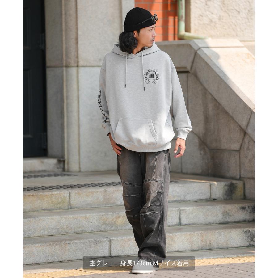 パーカー メンズ SIDEWAY STANCE サイドウェイスタンス サークルロゴ アームロゴ 裏毛 スウェット フーディー カジュアル Y2K ストリート 90s古着MIX 韓国 | improves | 10