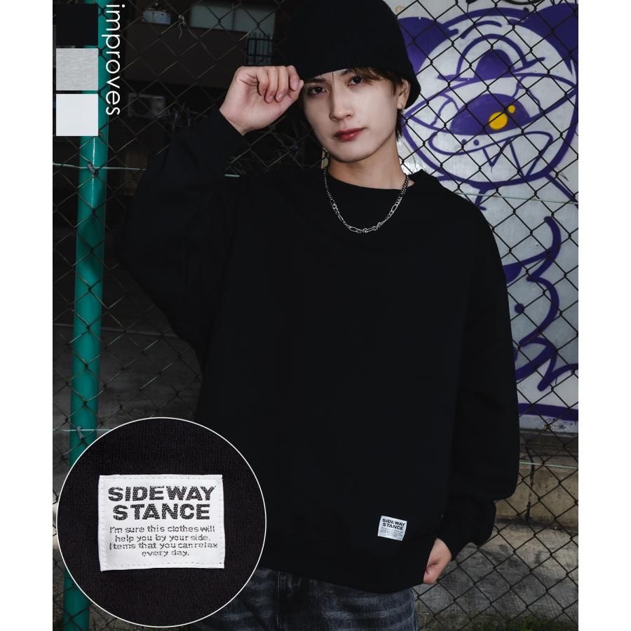 スウェット トレーナー メンズ レディース 無地 オーバーサイズ 裏毛 SIDEWAY STANCE サイドウェイスタンス ピスネーム ルーズ ストリート カジュアル 韓国 | improves