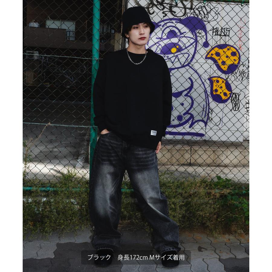 スウェット トレーナー メンズ レディース 無地 オーバーサイズ 裏毛 SIDEWAY STANCE サイドウェイスタンス ピスネーム ルーズ ストリート カジュアル 韓国 | improves | 07