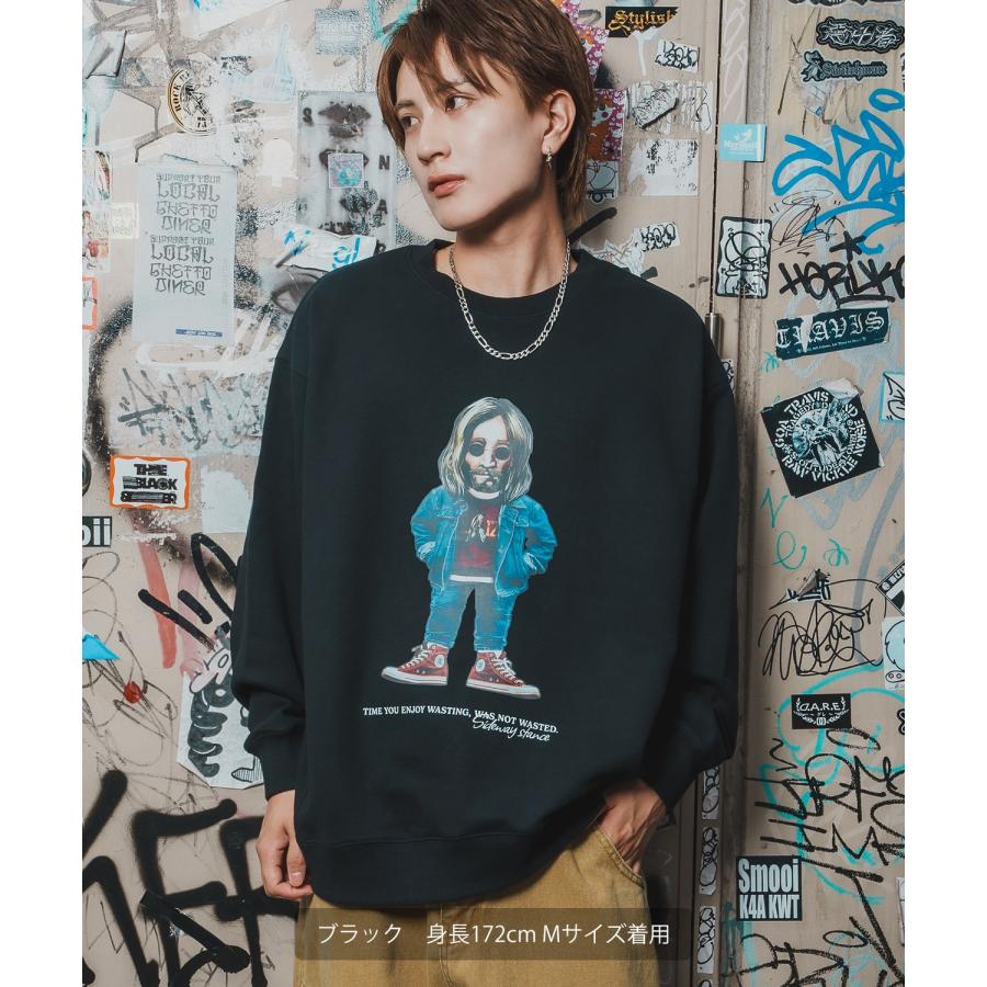 トレーナー メンズ SIDEWAY STANCE サイドウェイスタンス 裏毛 スウェットトレーナー アーティストプリント アメカジ ストリート カジュアル 韓国 古着 | improves | 04