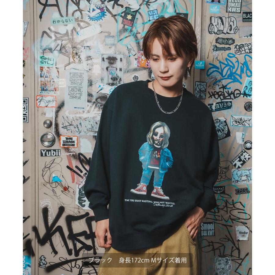 トレーナー メンズ SIDEWAY STANCE サイドウェイスタンス 裏毛 スウェットトレーナー アーティストプリント アメカジ ストリート カジュアル 韓国 古着 | improves | 05