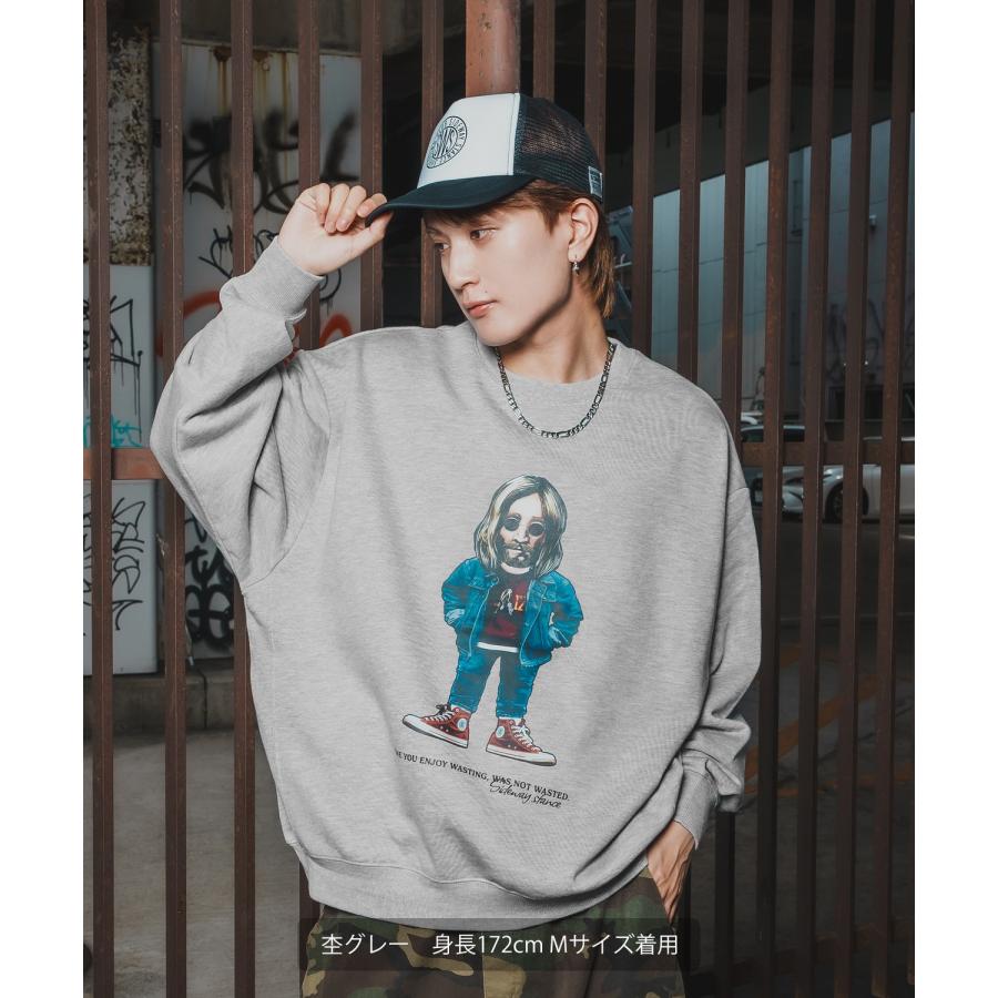 トレーナー メンズ SIDEWAY STANCE サイドウェイスタンス 裏毛 スウェットトレーナー アーティストプリント アメカジ ストリート カジュアル 韓国 古着 | improves | 09