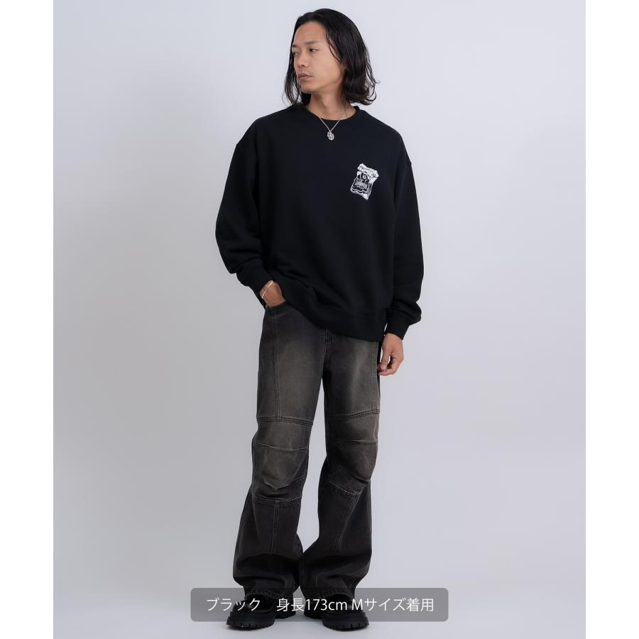 トレーナー メンズ SIDEWAY STANCE サイドウェイスタンス 裏毛 スウェットトレーナー シガレットプリント アメカジ ストリート カジュアル 韓国 古着 | improves | 06