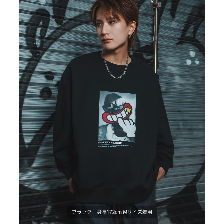 トレーナー メンズ SIDEWAY STANCE サイドウェイスタンス 裏毛 スウェットトレーナー POPフォトプリント アメカジ ストリート カジュアル 韓国 古着 | improves | 04