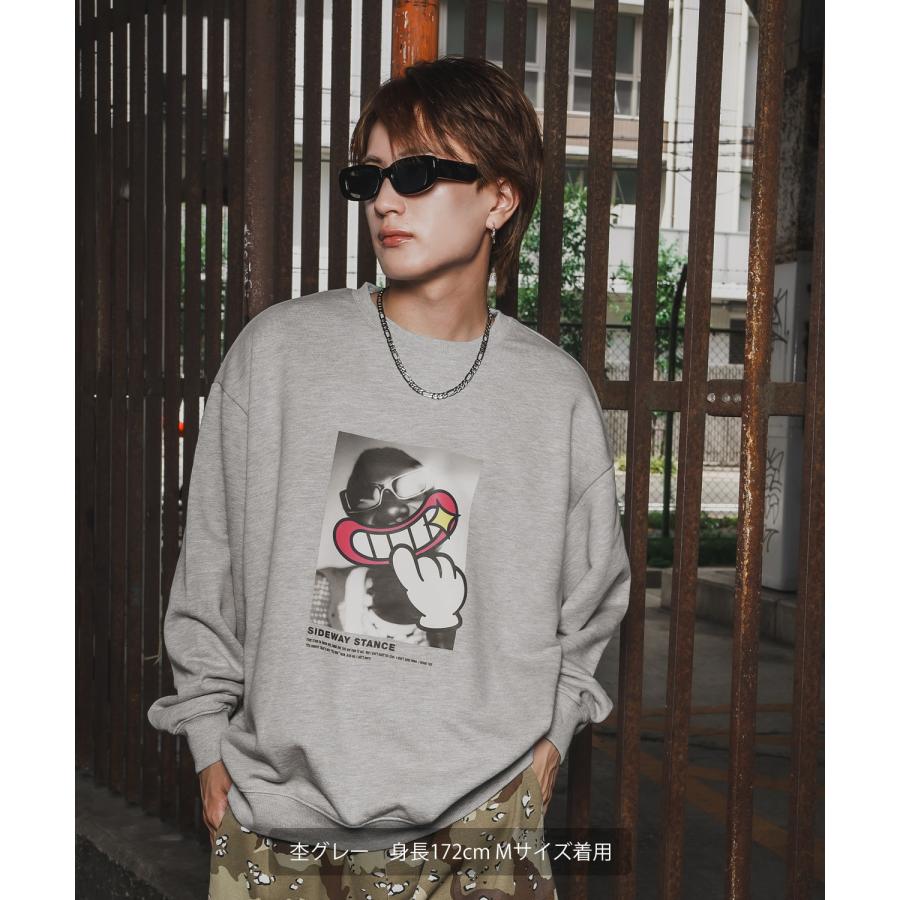 トレーナー メンズ SIDEWAY STANCE サイドウェイスタンス 裏毛 スウェットトレーナー POPフォトプリント アメカジ ストリート カジュアル 韓国 古着 | improves | 09