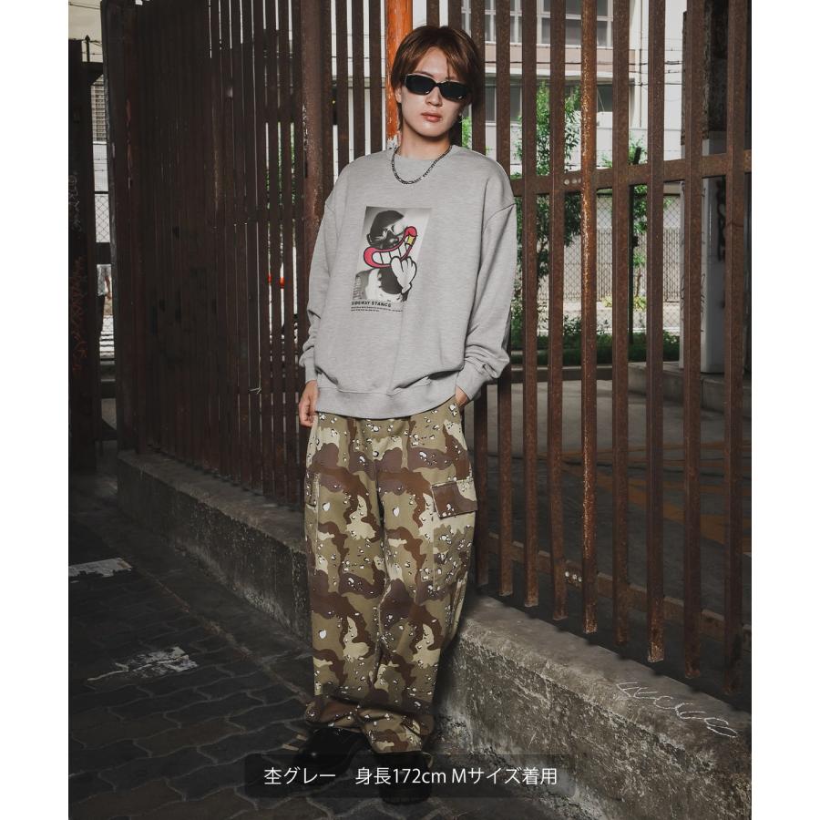 トレーナー メンズ SIDEWAY STANCE サイドウェイスタンス 裏毛 スウェットトレーナー POPフォトプリント アメカジ ストリート カジュアル 韓国 古着 | improves | 11