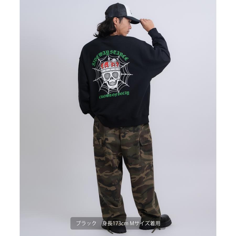 トレーナー メンズ SIDEWAY STANCE サイドウェイスタンス 裏毛 スウェットトレーナー スパイダースカル アメカジ ストリート カジュアル 韓国 古着 | improves | 07
