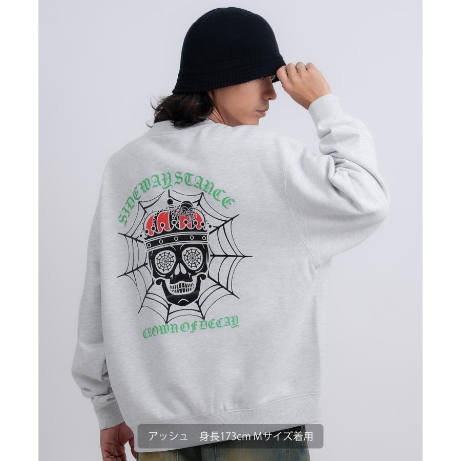 トレーナー メンズ SIDEWAY STANCE サイドウェイスタンス 裏毛 スウェットトレーナー スパイダースカル アメカジ ストリート カジュアル 韓国 古着 | improves | 09