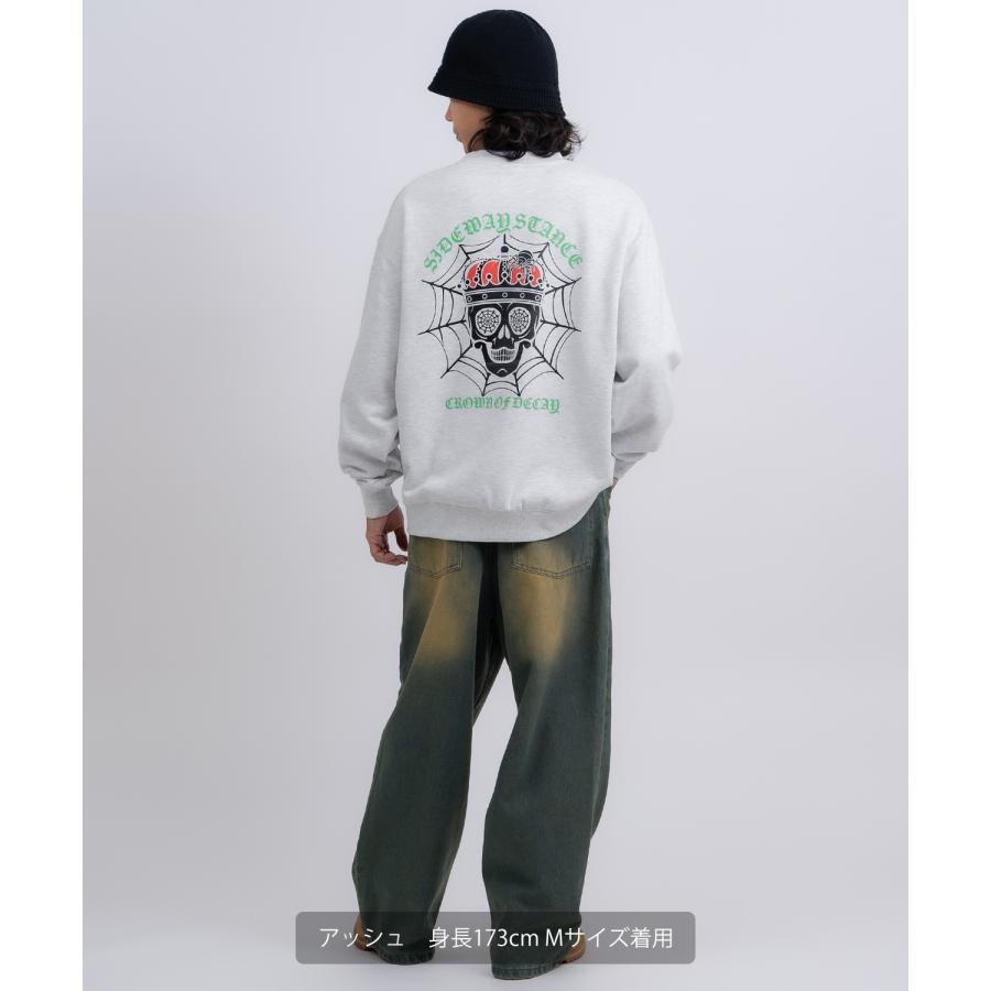 トレーナー メンズ SIDEWAY STANCE サイドウェイスタンス 裏毛 スウェットトレーナー スパイダースカル アメカジ ストリート カジュアル 韓国 古着 | improves | 11