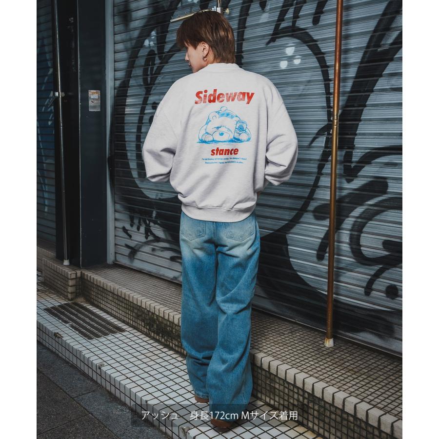 トレーナー メンズ SIDEWAY STANCE サイドウェイスタンス 裏毛 スウェットトレーナー ダウナーベアプリント アメカジ ストリート カジュアル 韓国 古着 | improves | 13