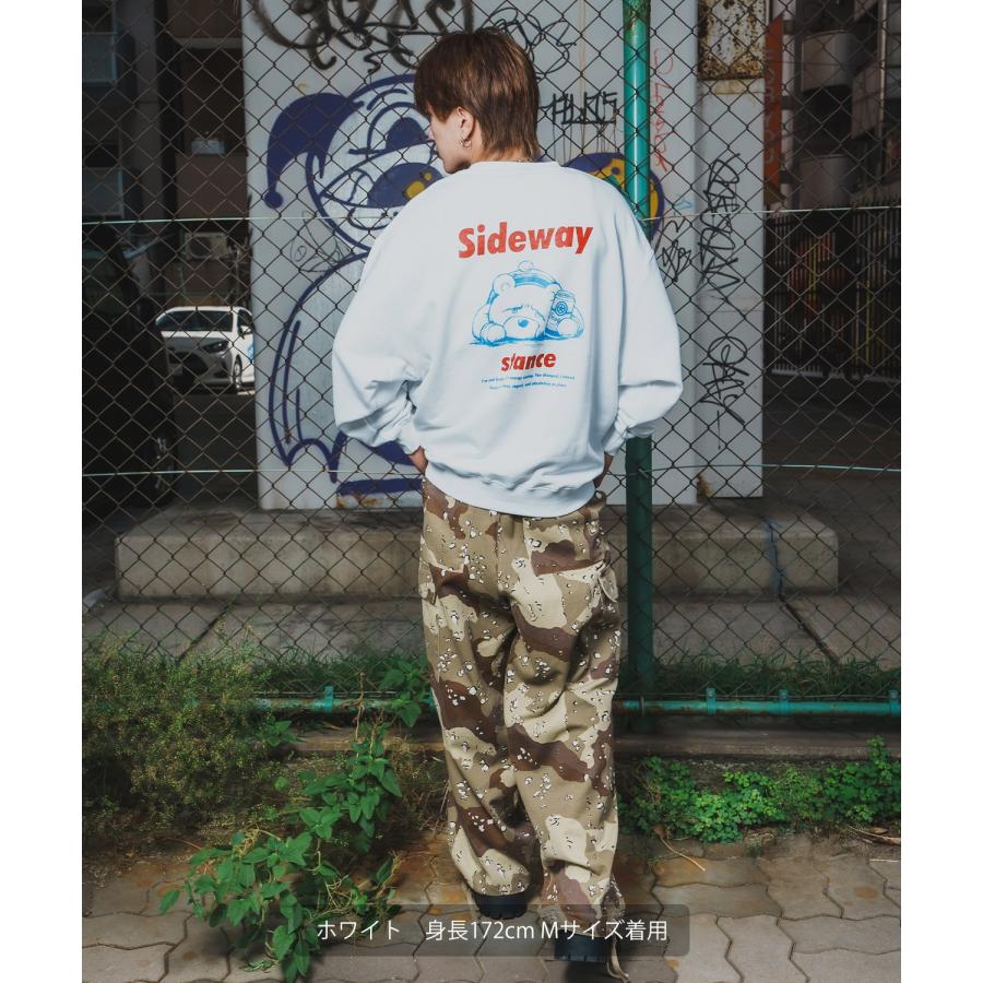 トレーナー メンズ SIDEWAY STANCE サイドウェイスタンス 裏毛 スウェットトレーナー ダウナーベアプリント アメカジ ストリート カジュアル 韓国 古着 | improves | 17