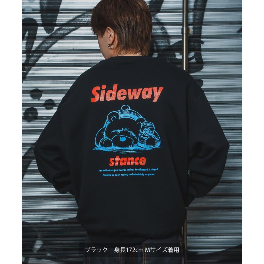 トレーナー メンズ SIDEWAY STANCE サイドウェイスタンス 裏毛 スウェットトレーナー ダウナーベアプリント アメカジ ストリート カジュアル 韓国 古着 | improves | 04