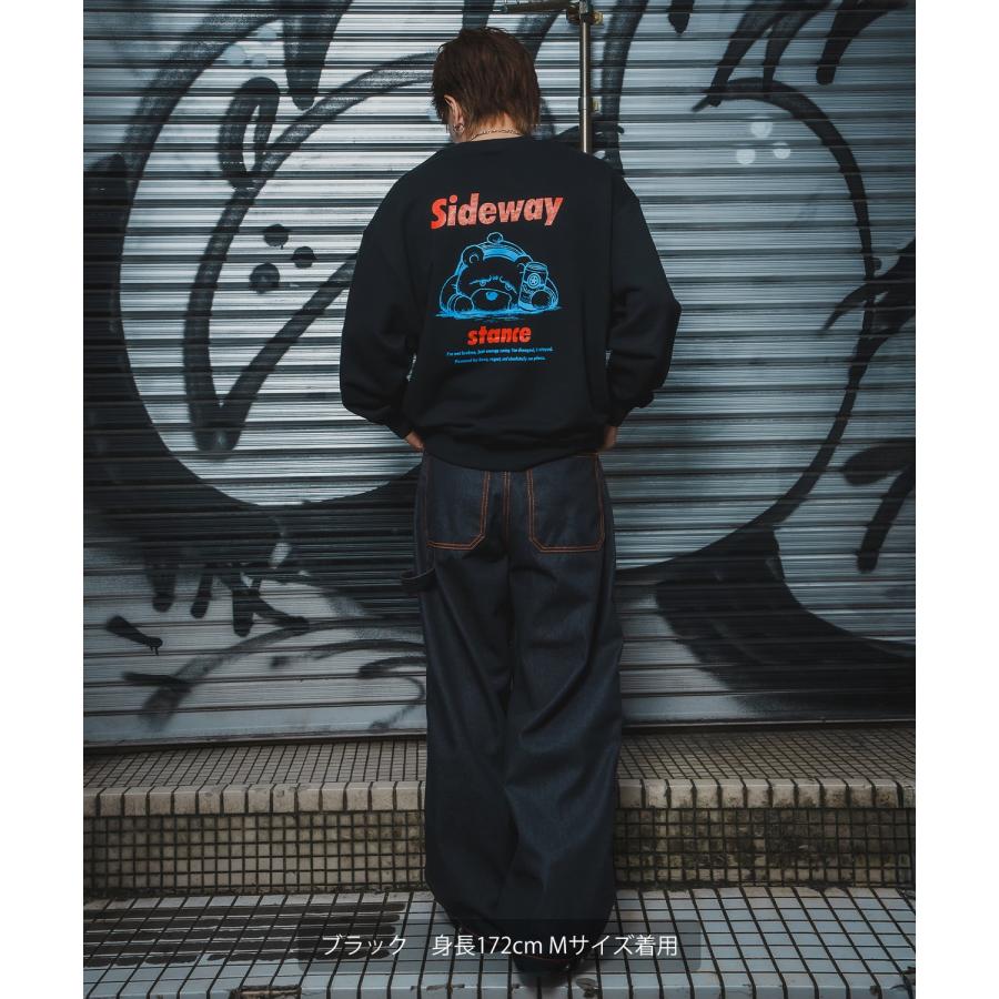 トレーナー メンズ SIDEWAY STANCE サイドウェイスタンス 裏毛 スウェットトレーナー ダウナーベアプリント アメカジ ストリート カジュアル 韓国 古着 | improves | 08