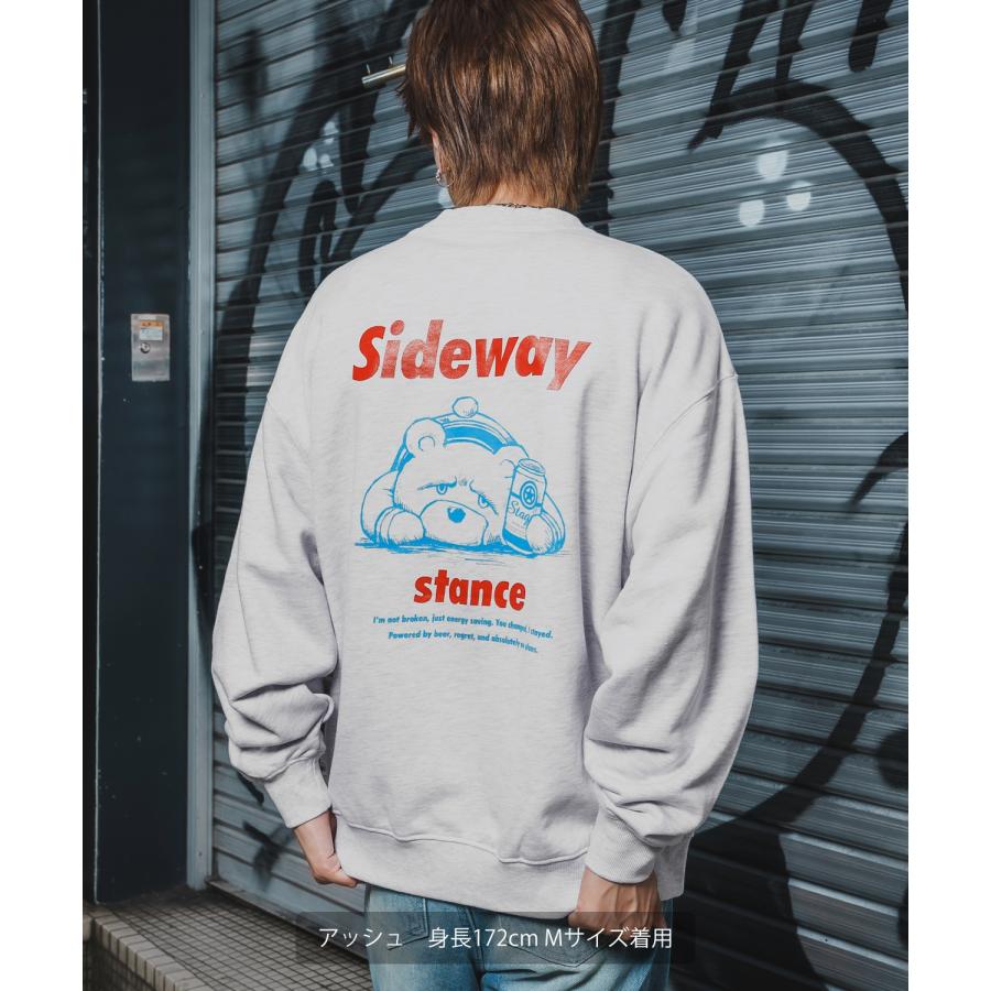 トレーナー メンズ SIDEWAY STANCE サイドウェイスタンス 裏毛 スウェットトレーナー ダウナーベアプリント アメカジ ストリート カジュアル 韓国 古着 | improves | 09