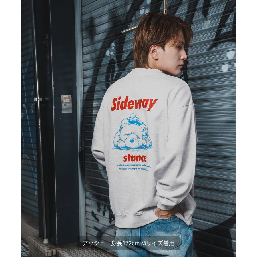トレーナー メンズ SIDEWAY STANCE サイドウェイスタンス 裏毛 スウェットトレーナー ダウナーベアプリント アメカジ ストリート カジュアル 韓国 古着 | improves | 10