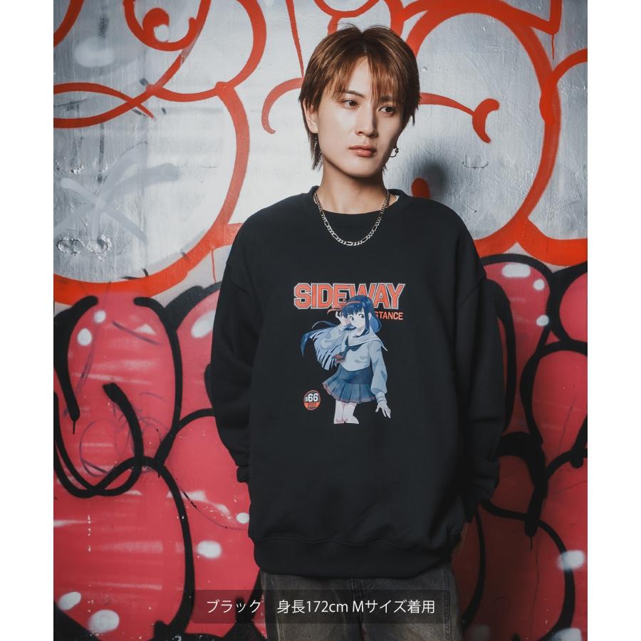 トレーナー メンズ SIDEWAY STANCE サイドウェイスタンス 裏毛 スウェットトレーナー 90s漫画プリント アメカジ ストリート カジュアル 韓国 古着 | improves | 04