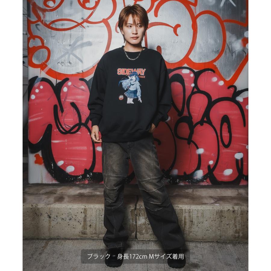 トレーナー メンズ SIDEWAY STANCE サイドウェイスタンス 裏毛 スウェットトレーナー 90s漫画プリント アメカジ ストリート カジュアル 韓国 古着 | improves | 06