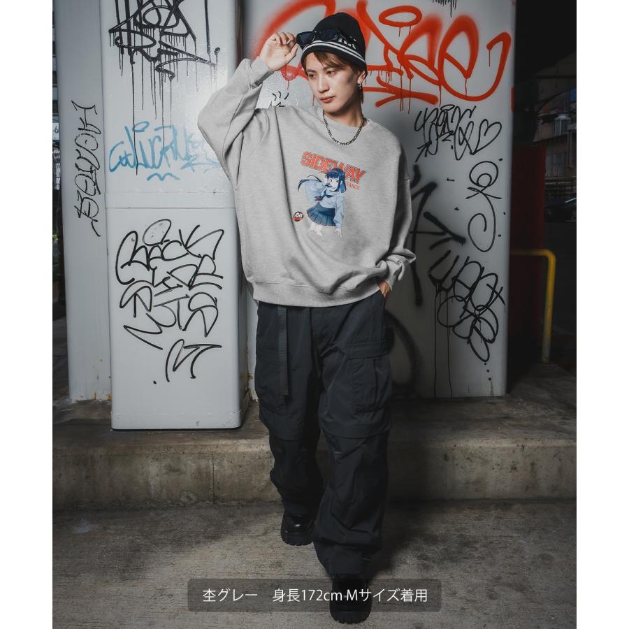 トレーナー メンズ SIDEWAY STANCE サイドウェイスタンス 裏毛 スウェットトレーナー 90s漫画プリント アメカジ ストリート カジュアル 韓国 古着 | improves | 10